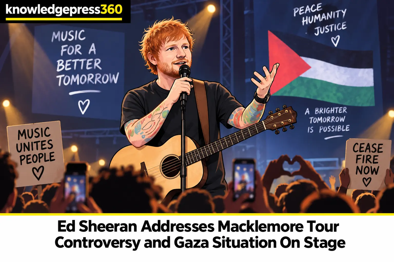 Ed Sheeran Addresses Macklemore Tour Controversy and Gaza Situation On Stage