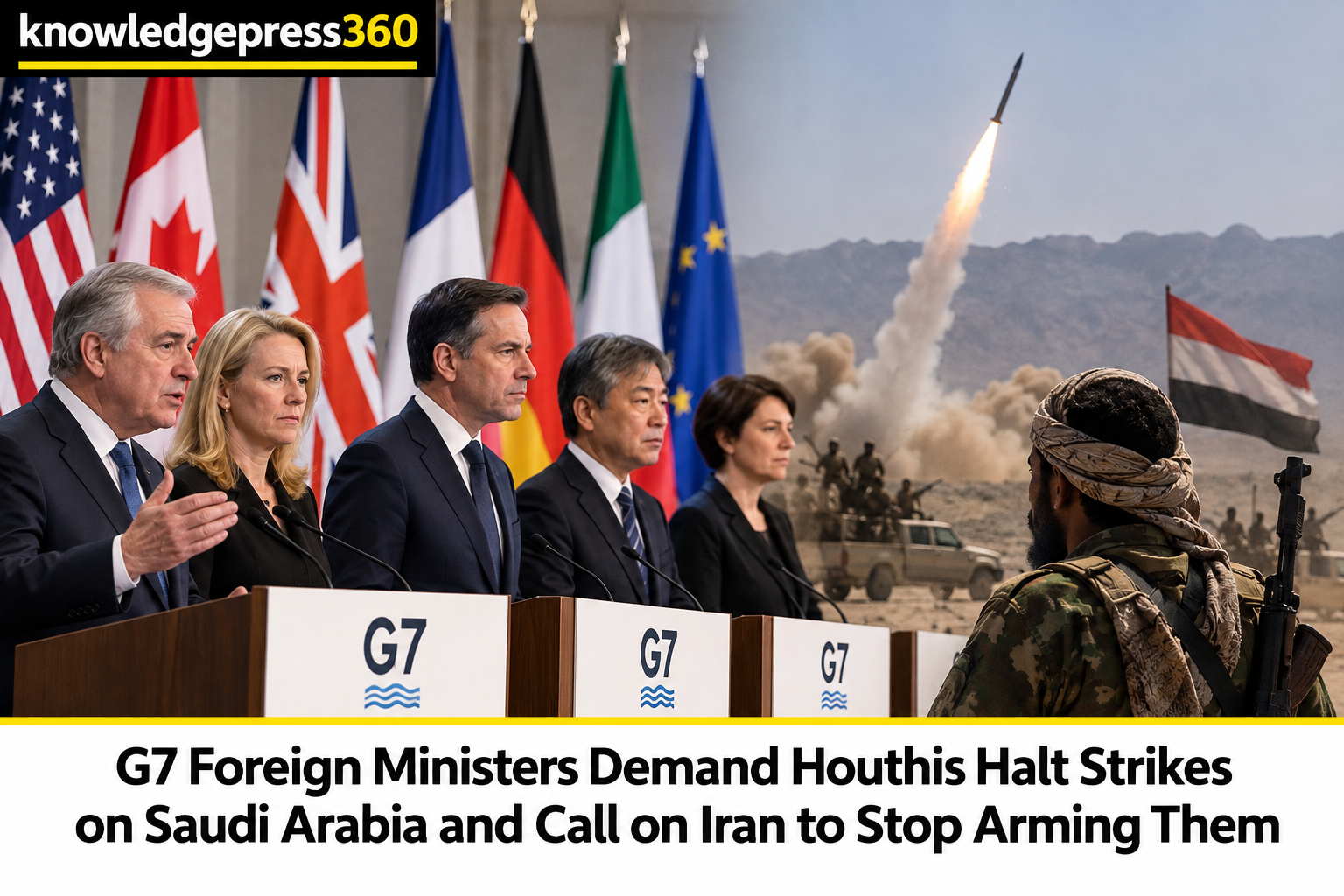 G7 Foreign Ministers Demand Houthis Halt Strikes on Saudi Arabia and Call on Iran to Stop Arming Them