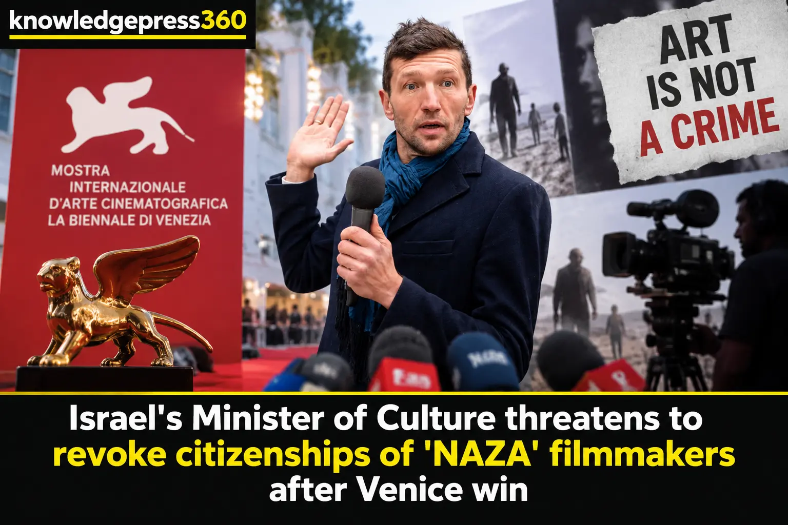 Israel's Minister of Culture threatens to revoke citizenships of 'NAZA' filmmakers after Venice win
